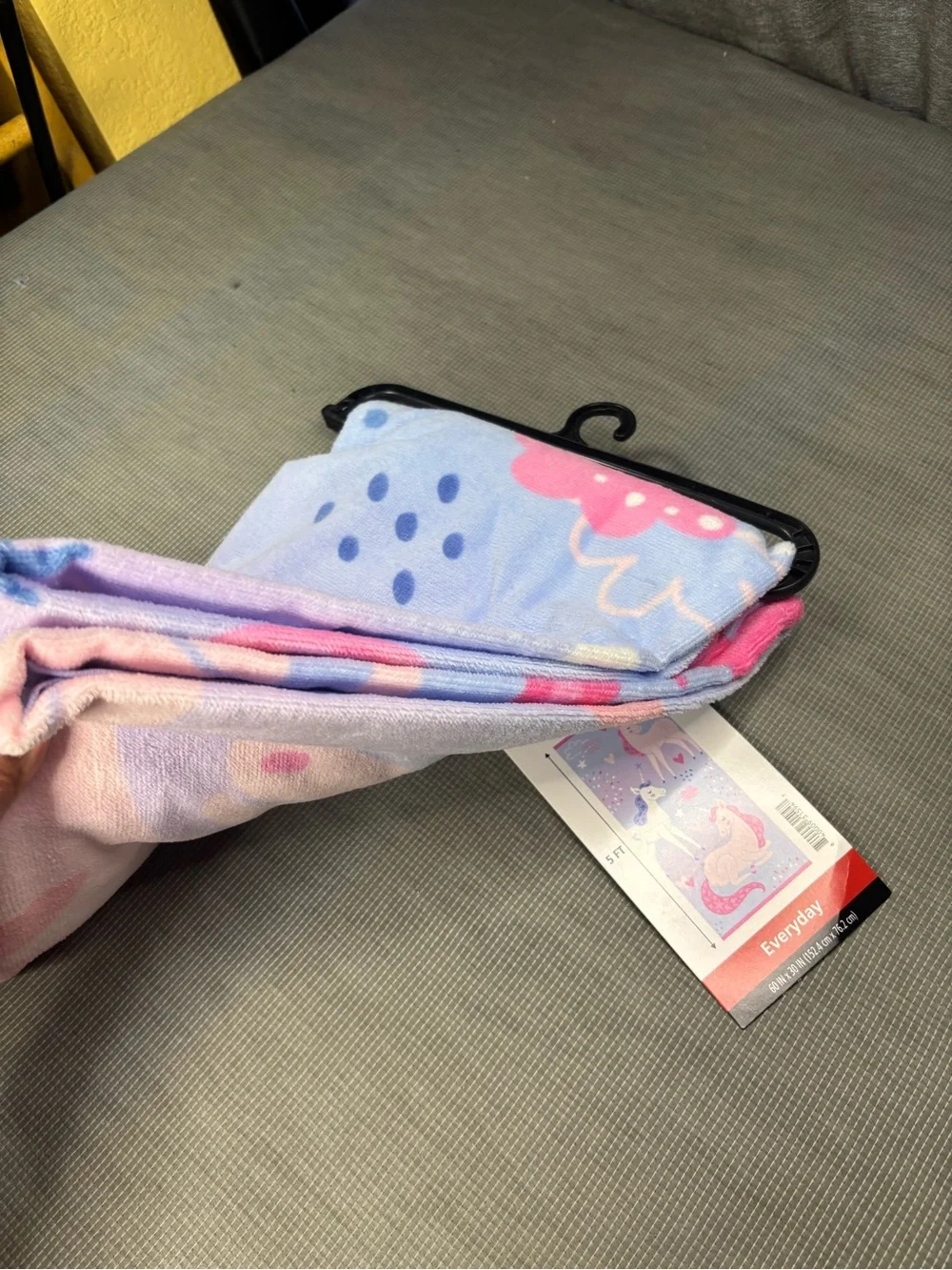 Mainstays Pastel Lavender and Pink Unicorn Beach Towel 60 in x 30 in